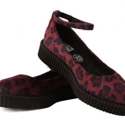 A9974L Burgundy Leopard Pointed Mary Jane Women