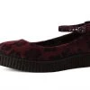 A9974L Burgundy Leopard Pointed Mary Jane Women