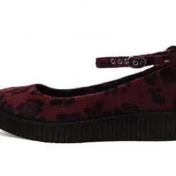 A9974L Burgundy Leopard Pointed Mary Jane Women