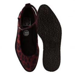 A9974L Burgundy Leopard Pointed Mary Jane Women