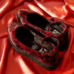 A9974L Burgundy Leopard Pointed Mary Jane Women