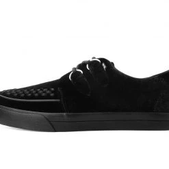 A9983 Black Velvet D-Ring Interlace Sneaker Women