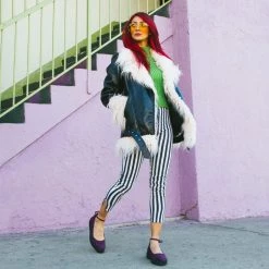 A9985L Women Purple Leopard Pointed Ballet Creeper