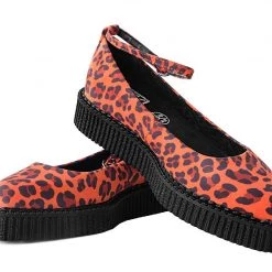 A9986L Orange Leopard Pointed Ballet Creeper
