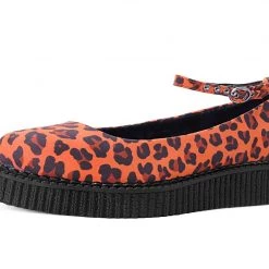 A9986L Orange Leopard Pointed Ballet Creeper