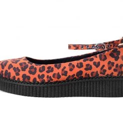 A9986L Orange Leopard Pointed Ballet Creeper