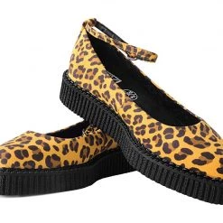 A9987L Mustard Leopard Pointed Ballet Creeper