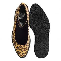 A9987L Mustard Leopard Pointed Ballet Creeper