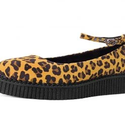 A9987L Mustard Leopard Pointed Ballet Creeper