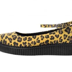 A9987L Mustard Leopard Pointed Ballet Creeper