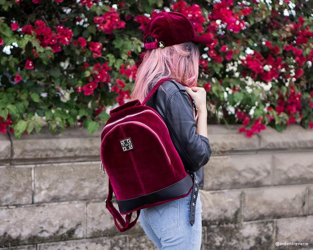 HT02 T.U.K. Burgundy Velvet Hat Women