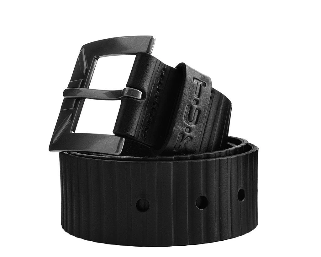 BT01 Black Leather 40mm Ridged Belt