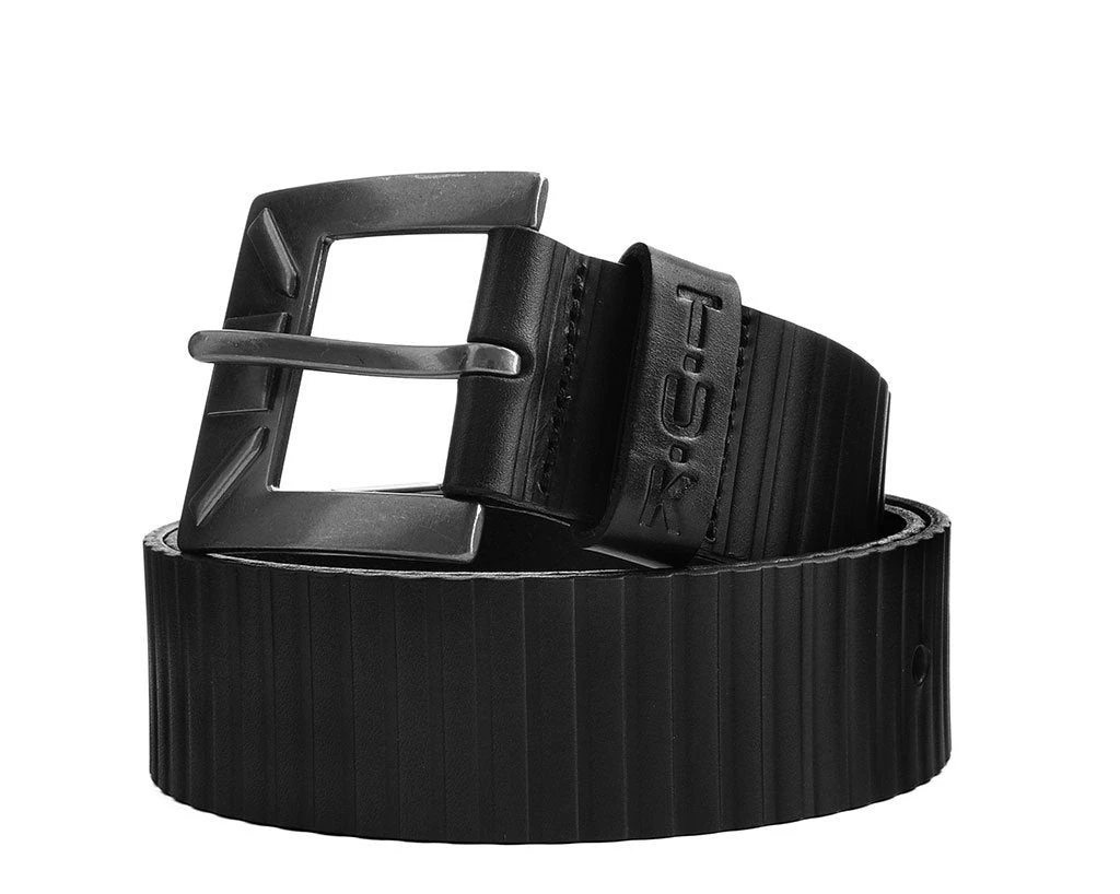 BT01 Black Leather 40mm Ridged Belt