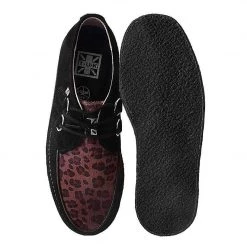 D9761 Women Black Suede & Leopard 1970 Original Creeper