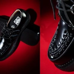 D9762 Black Leather 1970 Original Creeper Women