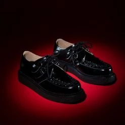 D9762 Black Leather 1970 Original Creeper Women