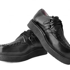 D9762 Black Leather 1970 Original Creeper Women