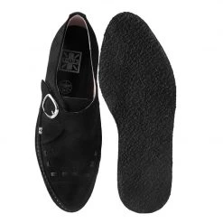 D9765 Women Black Suede 1970 Pointed Original Creeper