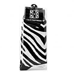 TSK1091 Grey Stripe Zebra Crew Sock Vegan