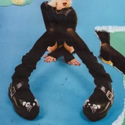 F3082L New Arrivals Black TUKskin™ Kitty Viva II Mary Jane