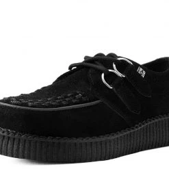 F7270 Women Black Suede Viva II Low Creeper
