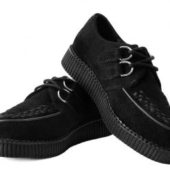F7270 Women Black Suede Viva II Low Creeper