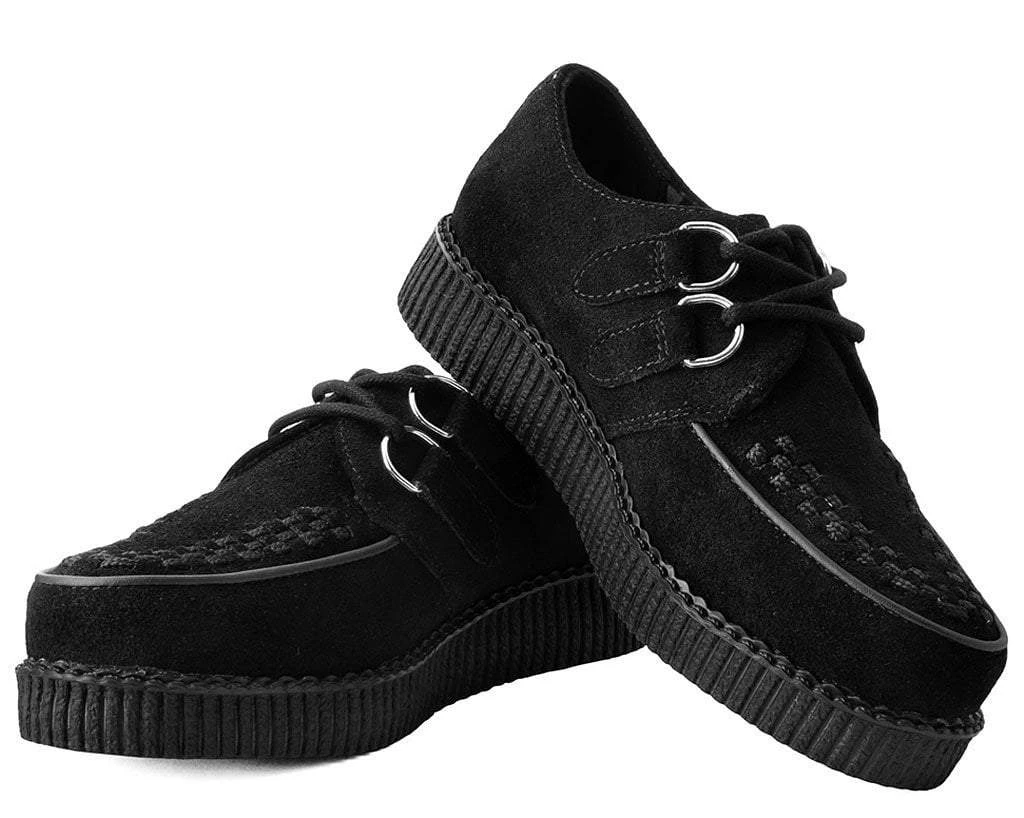 F7270 Women Black Suede Viva II Low Creeper