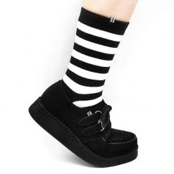 F7270 Women Black Suede Viva II Low Creeper