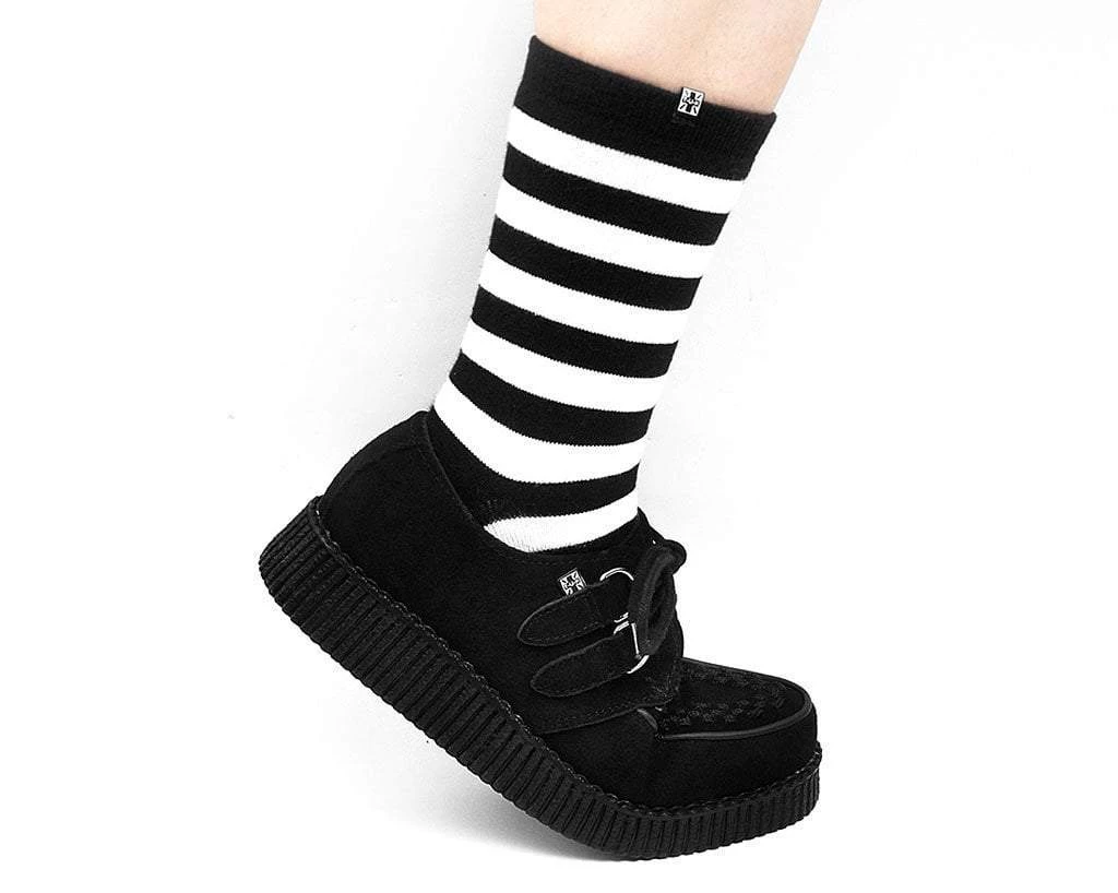 F7270 Women Black Suede Viva II Low Creeper