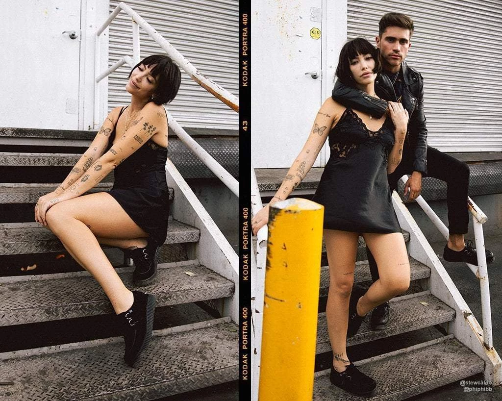 F7270 Women Black Suede Viva II Low Creeper