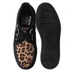 F8142 Back In Stock Black & Leopard Viva II Low Creeper