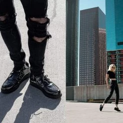 F9679 Black Patent Viva II Low Sole Creeper