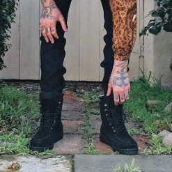 F9710 Women Black Suede 7-Eye Viva II Boot