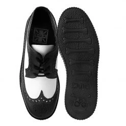 F9742 Women Black & White Wingtip Tie TUKskin™ Viva II Low Creeper
