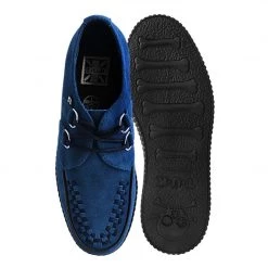 F9812 Women Navy Suede Viva Low D-Ring Interlace Creeper