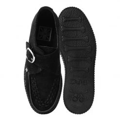 F9823 Black Suede Monk Buckle Viva II Creeper