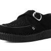 F9823 Black Suede Monk Buckle Viva II Creeper