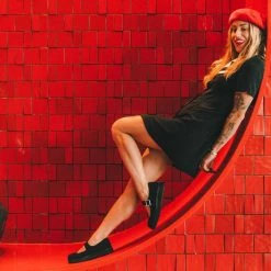 F9829L Women Black Faux Suede Viva II Mary Jane