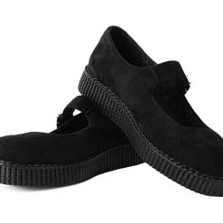 F9829L Women Black Faux Suede Viva II Mary Jane