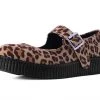 F9830L Brown Leopard Faux Suede Viva II Mary Jane