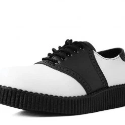 F9838 Black & White TUKskin™ Saddle Oxford