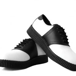 F9838 Black & White TUKskin™ Saddle Oxford