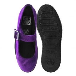 F9868L Women Purple Velvet Viva II Mary Jane