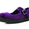 F9868L Women Purple Velvet Viva II Mary Jane