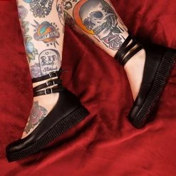 F9909L Black TUKskin™ 3-Strap Mary Jane Women