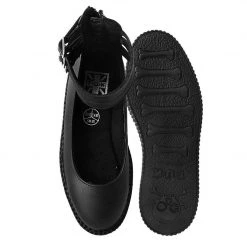 F9909L Black TUKskin™ 3-Strap Mary Jane Women