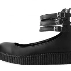 F9909L Black TUKskin™ 3-Strap Mary Jane Women