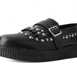 F9929 Women Black Studded Loafer