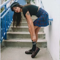 F9930 Burgundy Rub Off Studded Loafer Women