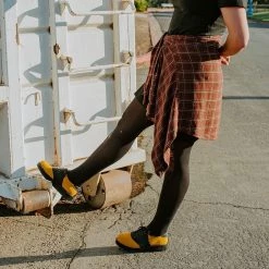 F9940 Black TUKskin™ & Mustard Suede Saddle Oxford Women